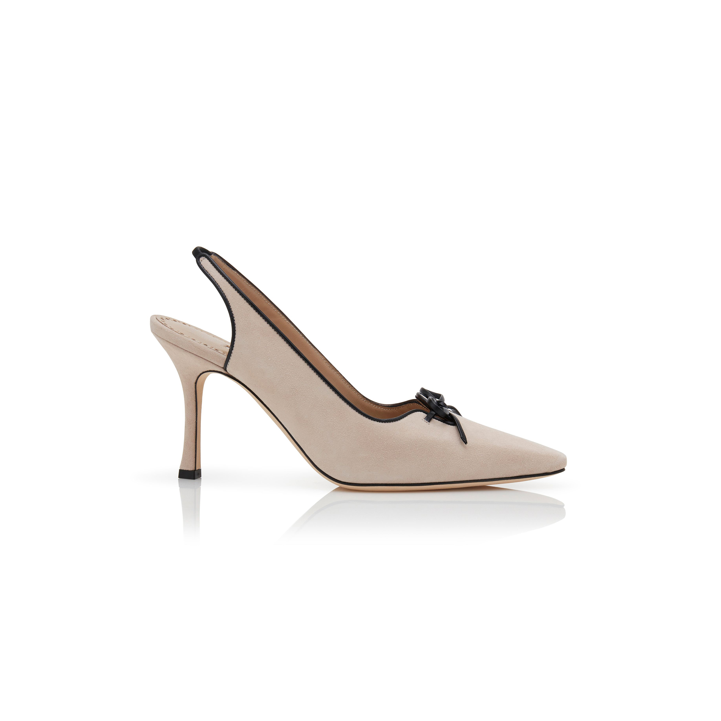 MANOLO BLAHNIK FARID LIGHT BEIGE SUEDE SLINGBACK PUMPS 424-1903-0007